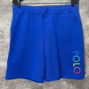 Polo Ralph Lauren Ombre Logo Double Knit Shorts Boys XL 18-20 Blue Rainbow
